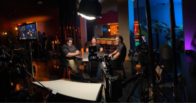 Playing with color and mood for this podcast. Always fun when you've got a great crew and @aputure.lighting to play with. 

 #lasvegasvideoproduction #BehindTheScenes #VideoProduction #Fivesixproductions #ProductionLife #sonycinema